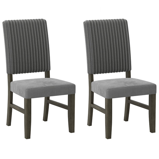 Mid-Century Modern Velvet Fabric Upholstered Dining Chairs, Set of 2, Gray Dining Chairs Gray at Gallery Canada