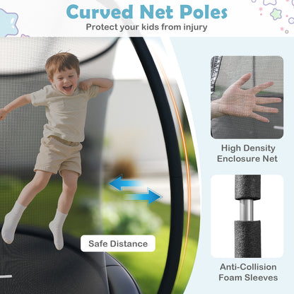 10FT Outdoor Trampoline Heavy-Duty Recreational Trampoline with Safety Enclosure Net, Black Trampolines at Gallery Canada