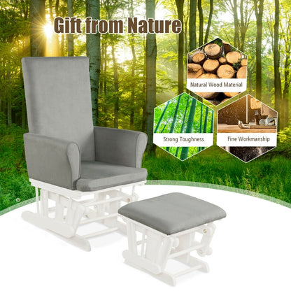 Baby Nursery Rocking Chair Glider And Ottoman Set, Gray Recliners at Gallery Canada