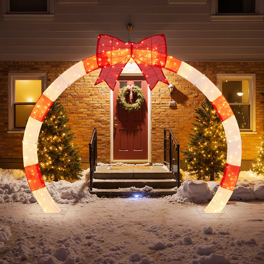 Christmas Archway With Large Bow, LED Lights, 10.4 Feet Christmas Decor & Accessories Options at Gallery Canada