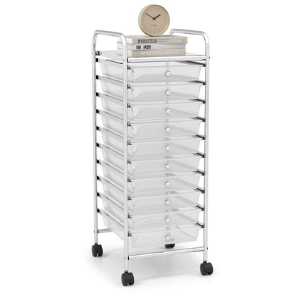 10 Drawer Rolling Storage Cart Organizer, Transparent File Cabinets Transparent at Gallery Canada
