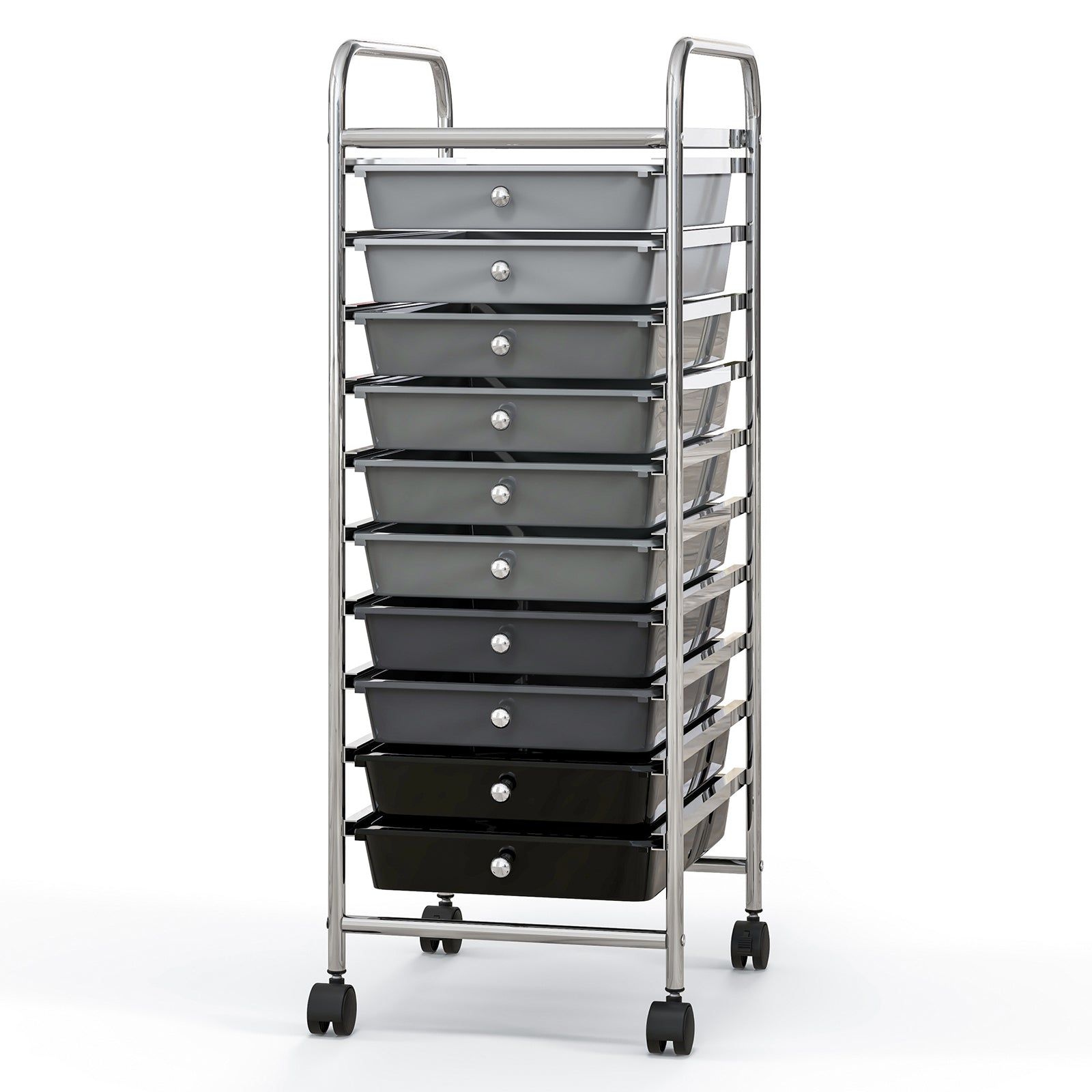 10 Drawer Rolling Storage Cart Organizer, Gradient, Gray File Cabinets at Gallery Canada
