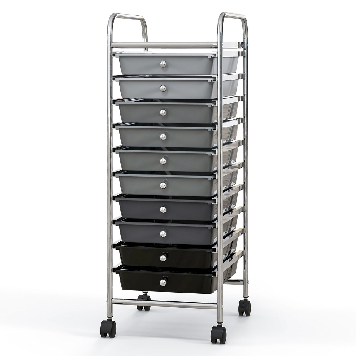 10 Drawer Rolling Storage Cart Organizer, Gradient, Gray File Cabinets at Gallery Canada