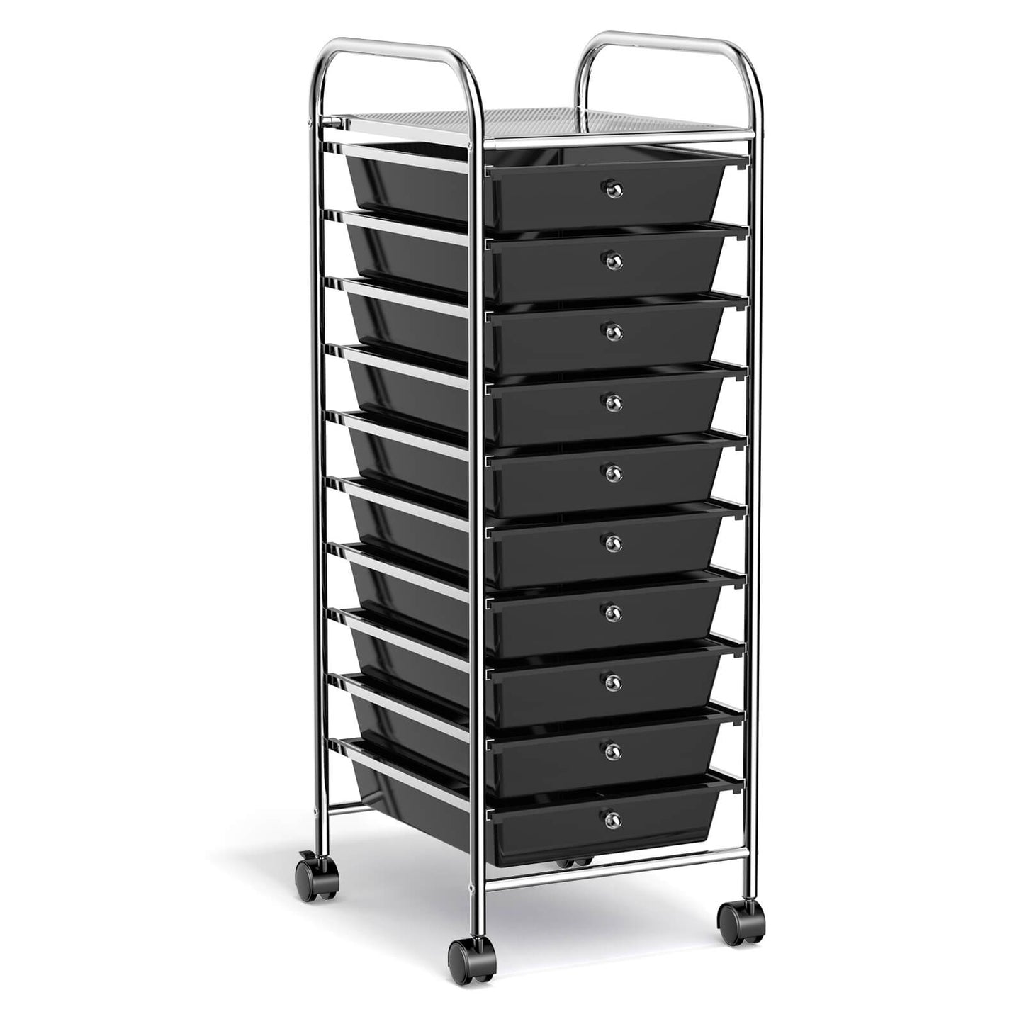 10 Drawer Rolling Storage Cart Organizer, Black File Cabinets at Gallery Canada