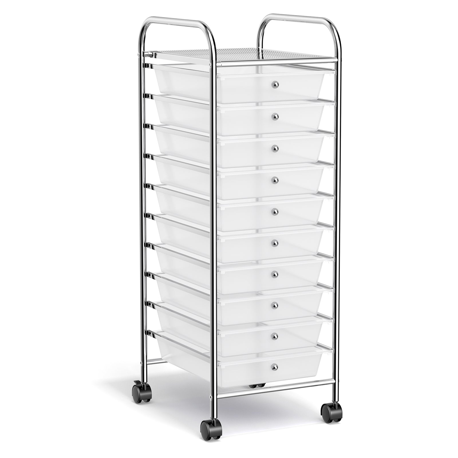 10 Drawer Rolling Storage Cart Organizer, Transparent File Cabinets at Gallery Canada