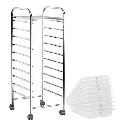 10 Drawer Rolling Storage Cart Organizer, Transparent File Cabinets at Gallery Canada
