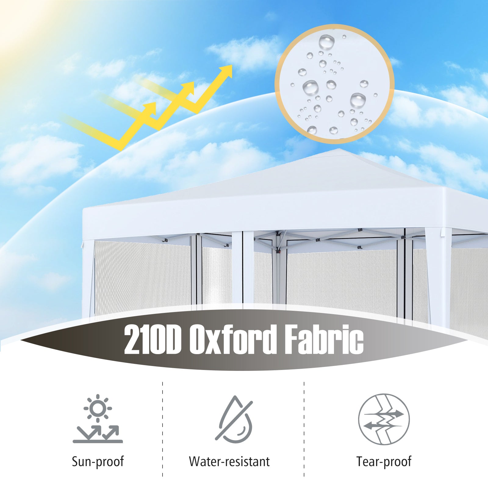 10 FT x 10 FT Pop-Up Canopy Tent, Easy Setup, White Canopies at Gallery Canada
