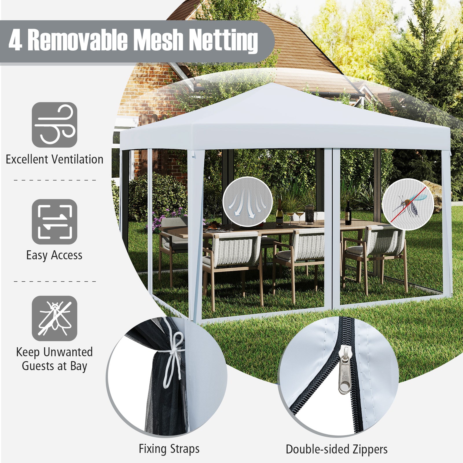 10 FT x 10 FT Pop-Up Canopy Tent, Easy Setup, White Canopies at Gallery Canada