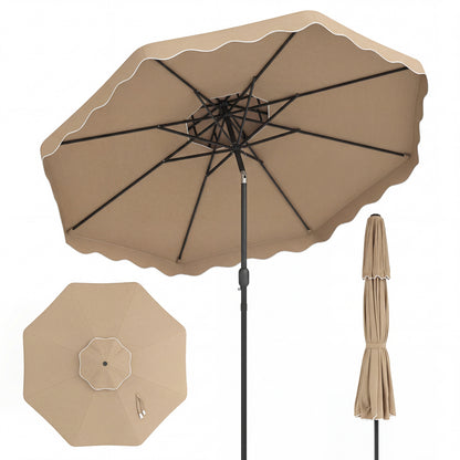 10 Feet Patio Umbrella, Push Button Tilt, Crank, Coffee Outdoor Umbrellas at Gallery Canada