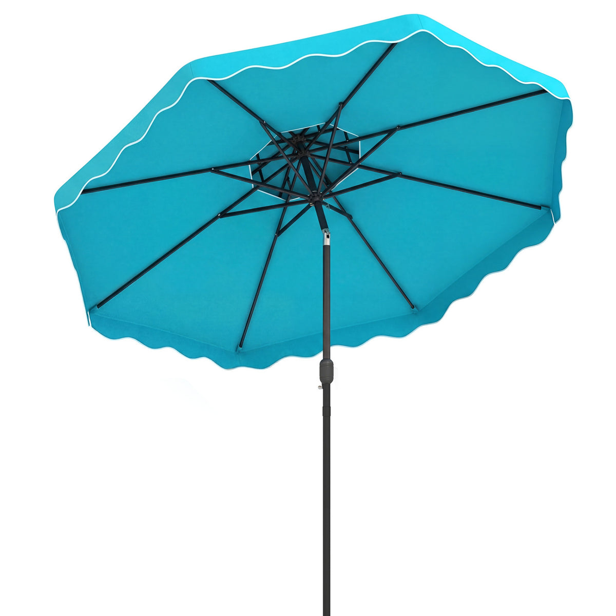 10 Feet Patio Umbrella, Push Button Tilt, Crank, Turquoise Outdoor Umbrellas Turquoise at Gallery Canada