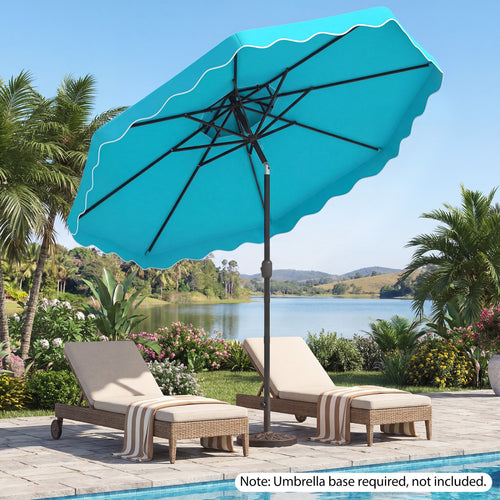 10 Feet Patio Umbrella, Push Button Tilt, Crank, Turquoise