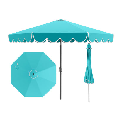 10 Feet Patio Umbrella, Crank Tilt Adjustment, Turquoise Outdoor Umbrellas Turquoise at Gallery Canada