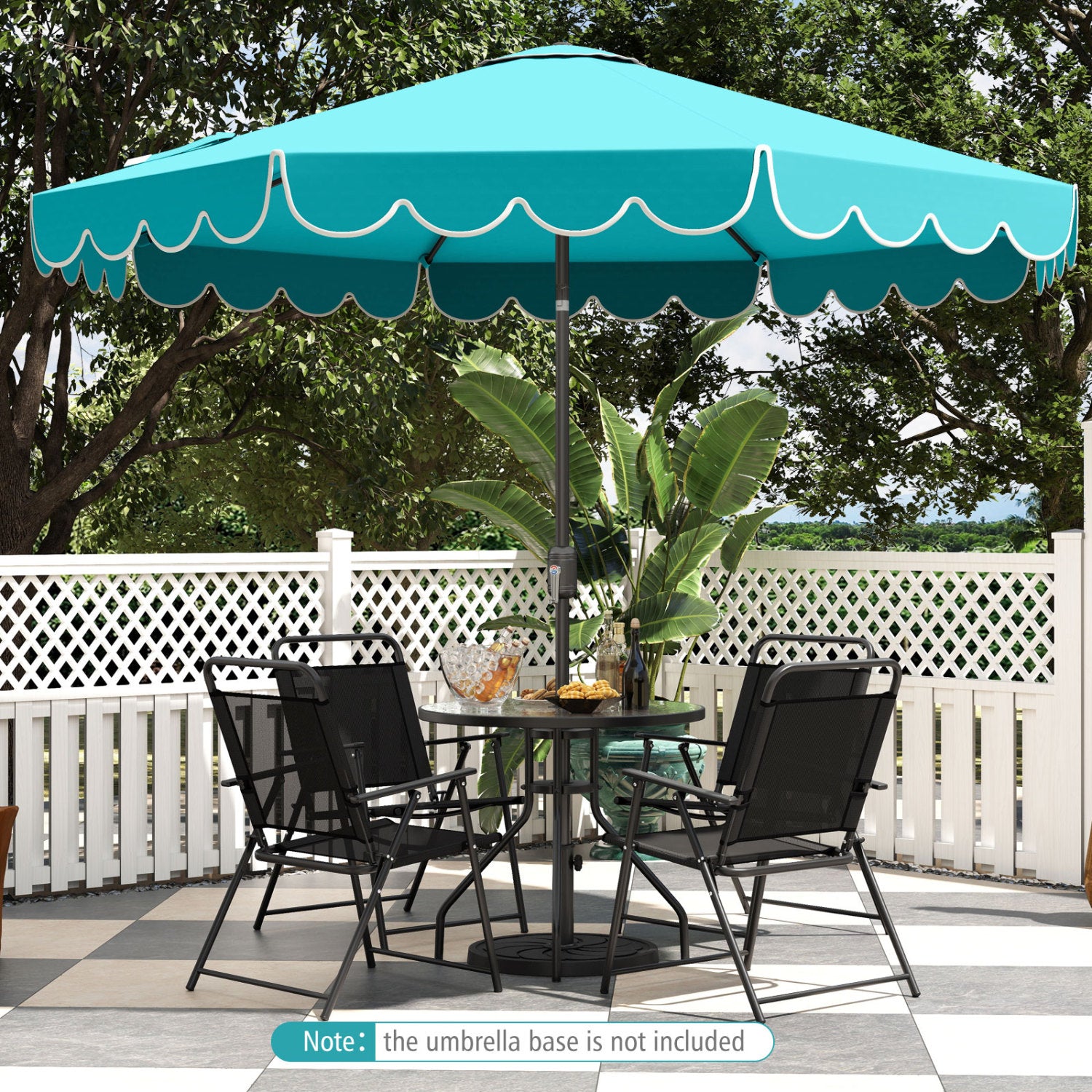 10 Feet Patio Umbrella, Crank Tilt Adjustment, Turquoise Outdoor Umbrellas at Gallery Canada
