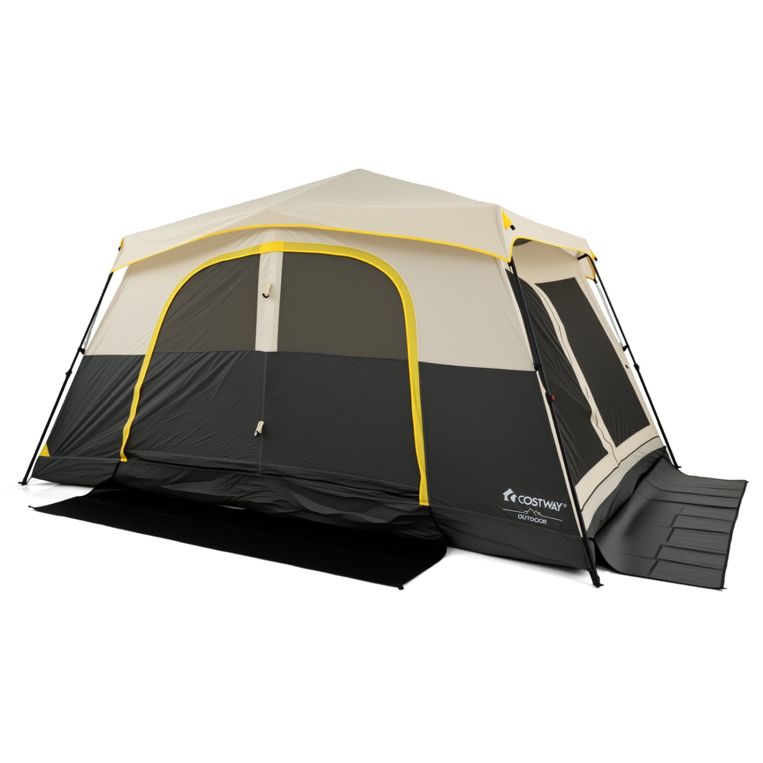 10 Person Instant Cabin Tent With Rainfly, 13x9 Ft, Beige Tents Beige at Gallery Canada