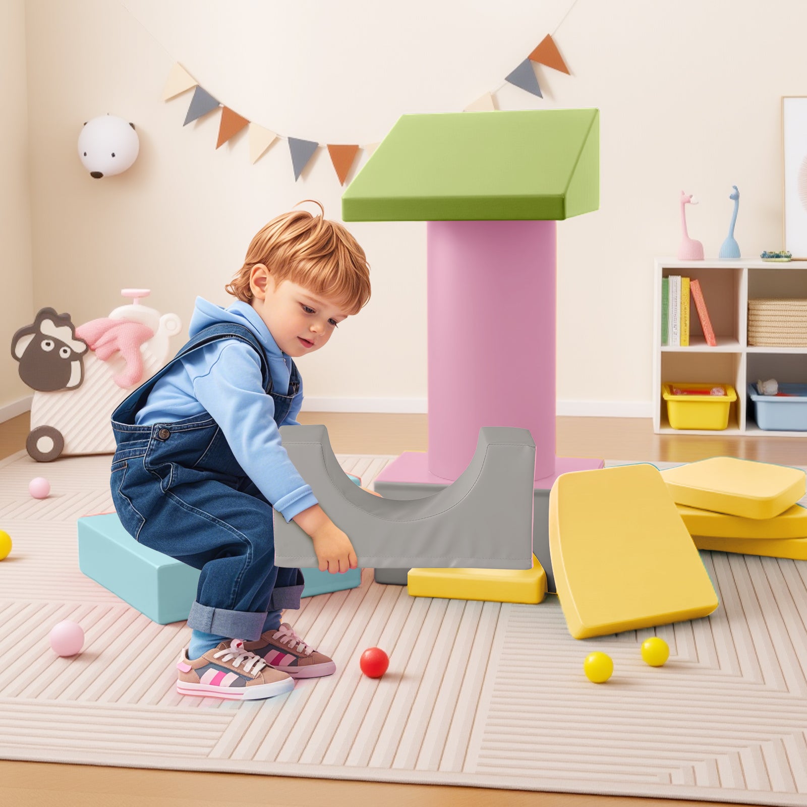 10-Piece Foam Climbing Toys, Soft Building Blocks, Yellow Climbers & Slides at Gallery Canada