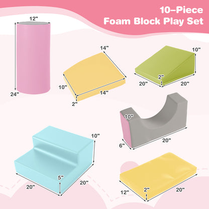 10-Piece Foam Climbing Toys, Soft Building Blocks, Yellow Climbers & Slides at Gallery Canada