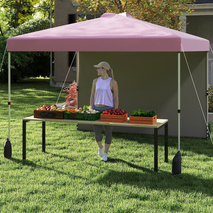 10 X 10 FT Pop Up Canopy Tent With Sidewall, Wheeled Bag, Pink Canopies at Gallery Canada