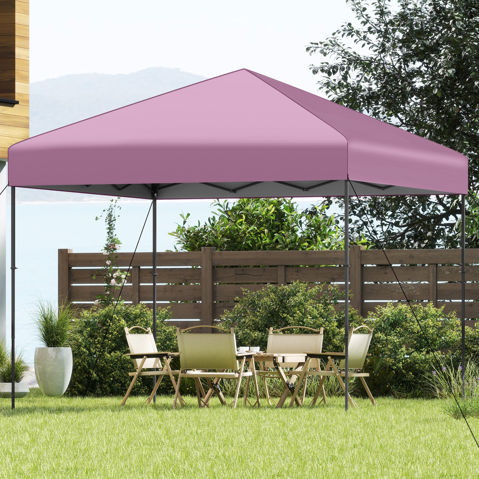 10 X 10 Feet Pop Up Canopy Tent, Portable Carrying Bag, 8 Stakes, Pink Canopies at Gallery Canada