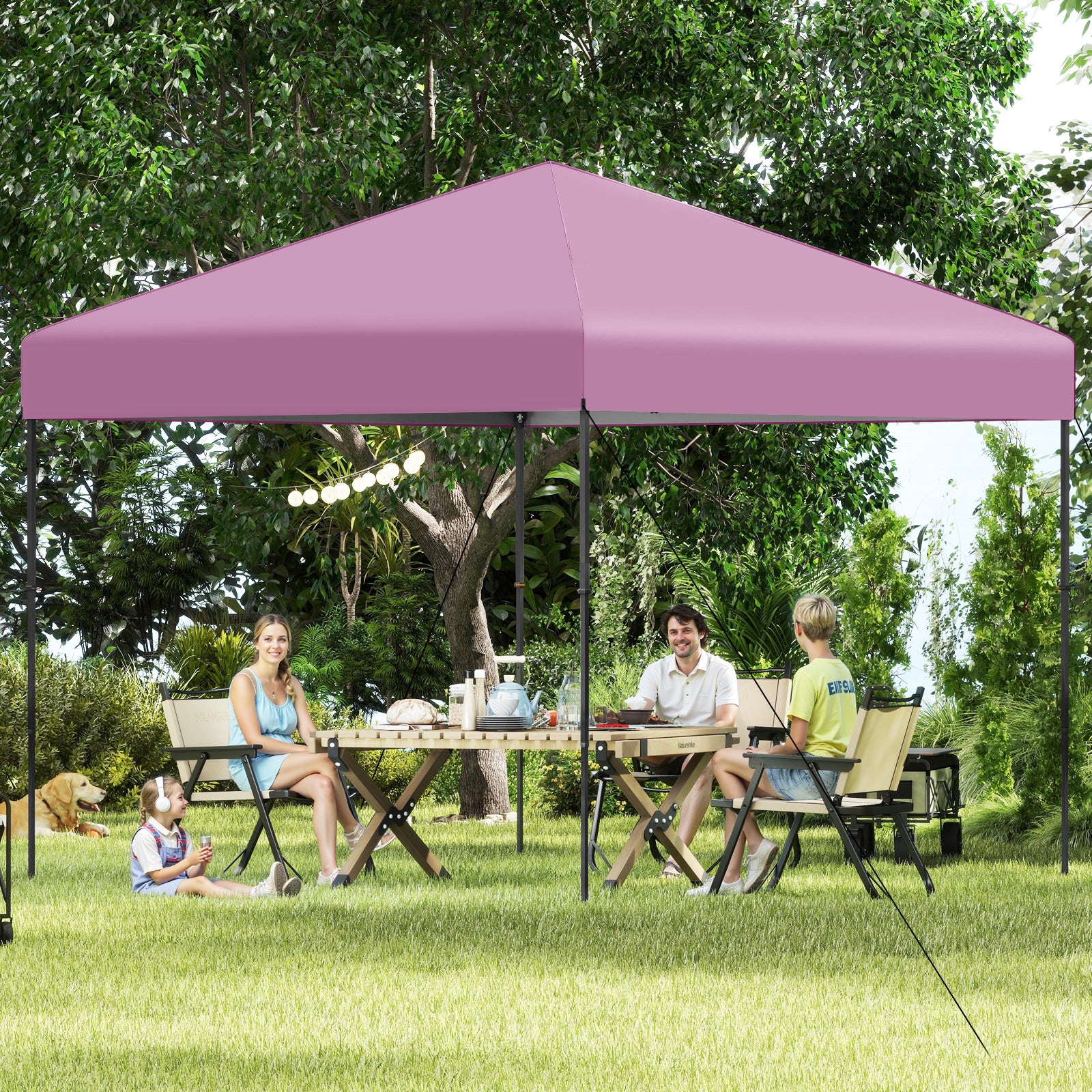 10 X 10 Feet Pop Up Canopy Tent, Portable Carrying Bag, 8 Stakes, Pink Canopies at Gallery Canada