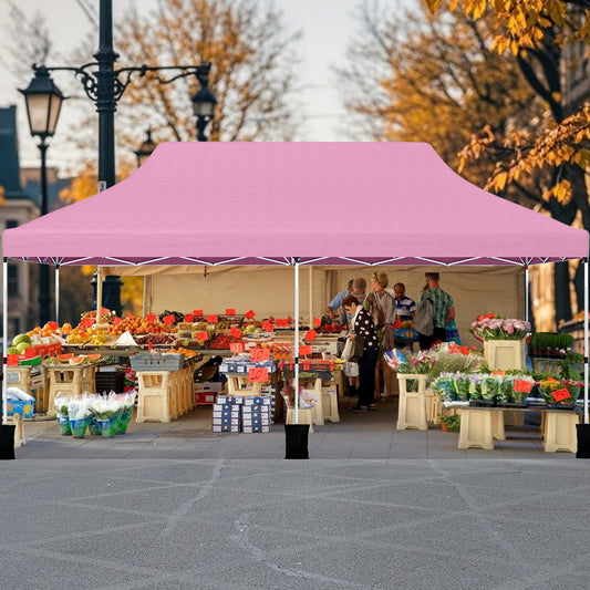 10 X 20 FT Pop Up Canopy Tent, Portable Outdoor Gazebo, Pink Canopies Pink at Gallery Canada