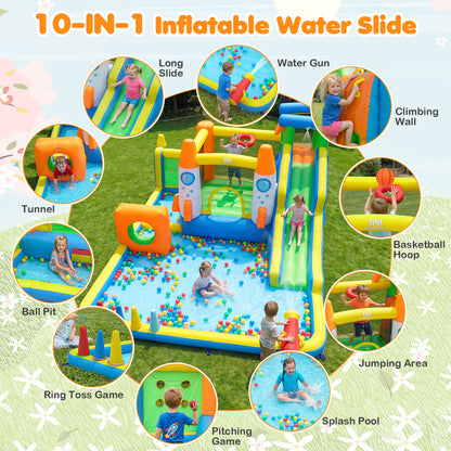 10-in-1 Inflatable Bounce House with Water Slide, 680W Blower Bounce House at Gallery Canada