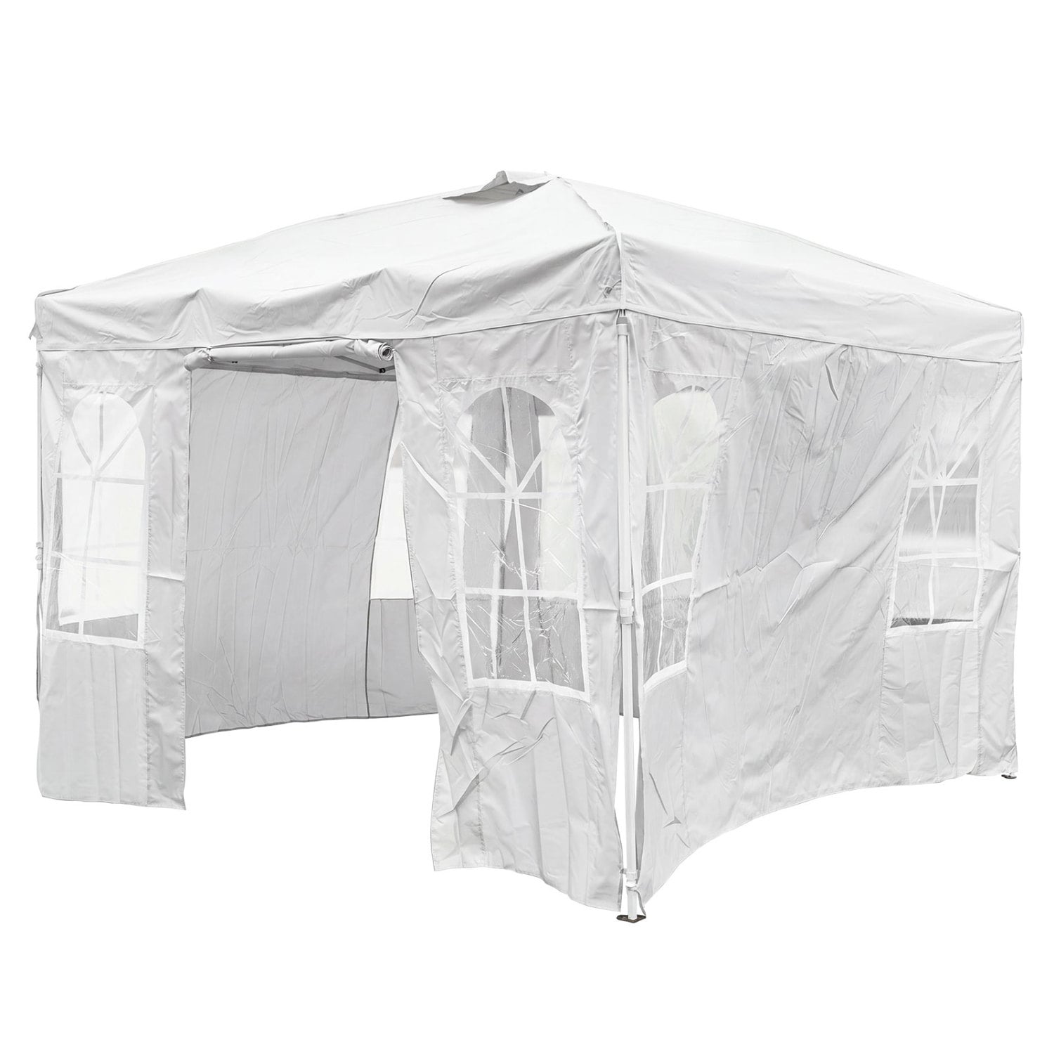 10x10 FT Pop Up Canopy Tent With 4 Sidewalls, White Canopies White at Gallery Canada