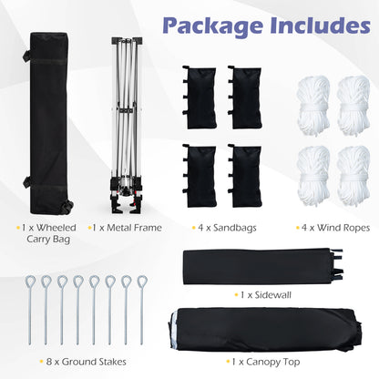 10 x 10 Ft Foldable Pop-Up Canopy With Roller Bag, Black Canopies at Gallery Canada