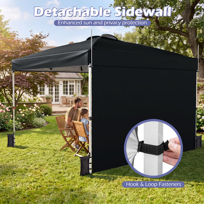 10 x 10 Ft Foldable Pop-Up Canopy With Roller Bag, Black Canopies at Gallery Canada