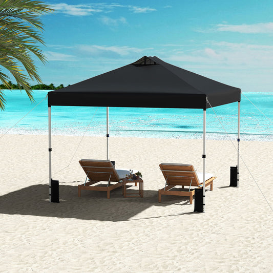 10 x 10 Feet Outdoor Commercial Pop Up Canopy Tent, Black Canopies Black at Gallery Canada