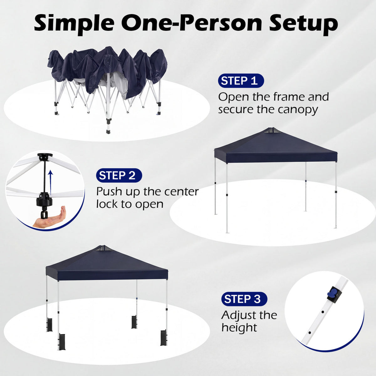 10x10 Feet Outdoor Commercial Pop Up Canopy Tent, Blue Canopies at Gallery Canada