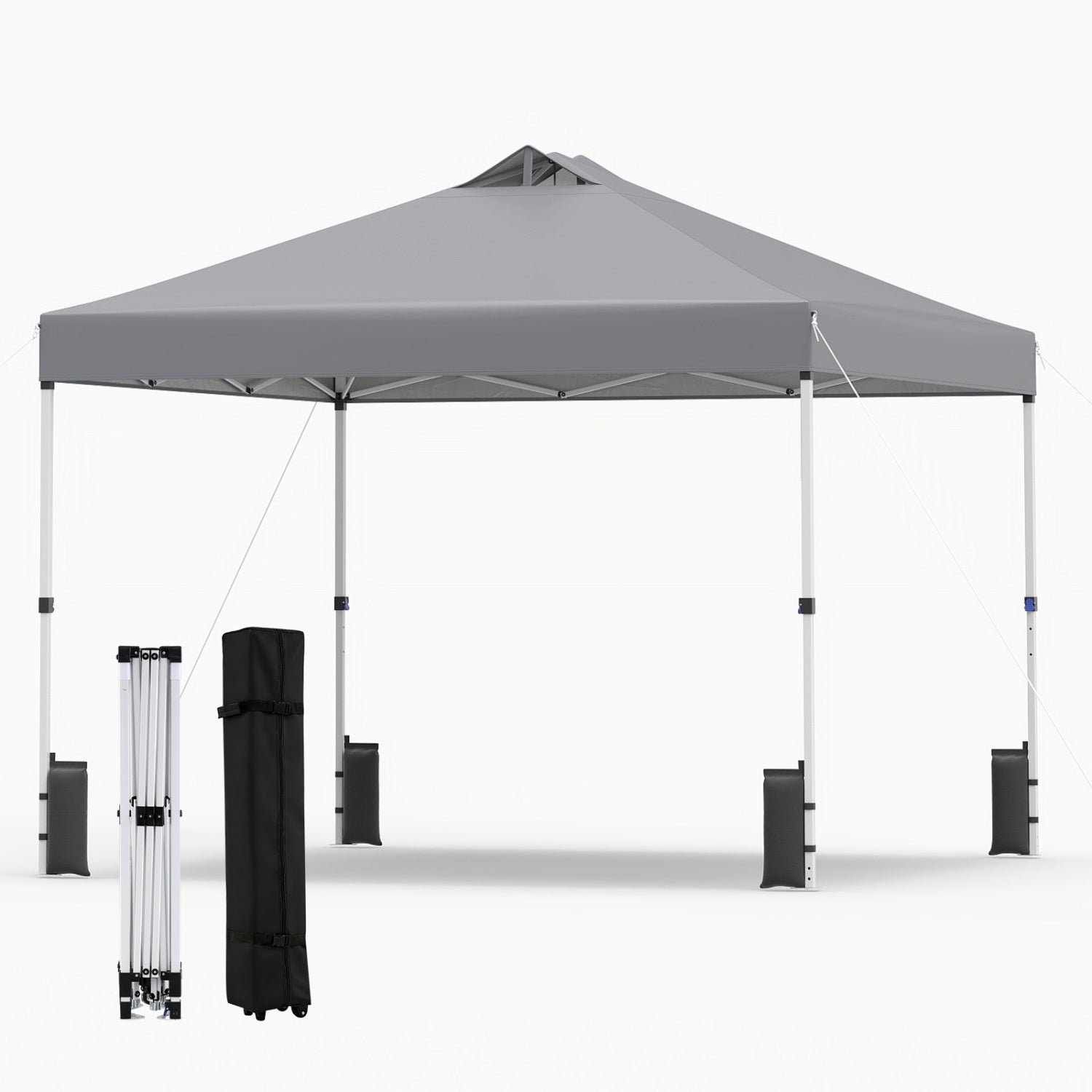 10x10 Feet Outdoor Commercial Pop Up Canopy Tent, Gray Canopies Gray at Gallery Canada