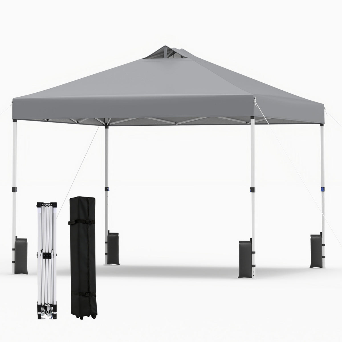10x10 Feet Outdoor Commercial Pop Up Canopy Tent, Gray Canopies Gray at Gallery Canada
