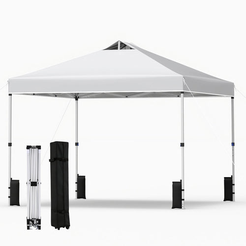 10 x 10 Feet Outdoor Commercial Pop Up Canopy Tent, White