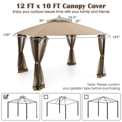 10 x 12 Feet Gazebo Top, Air Vent, Drainage Holes, Brown Gazebos at Gallery Canada