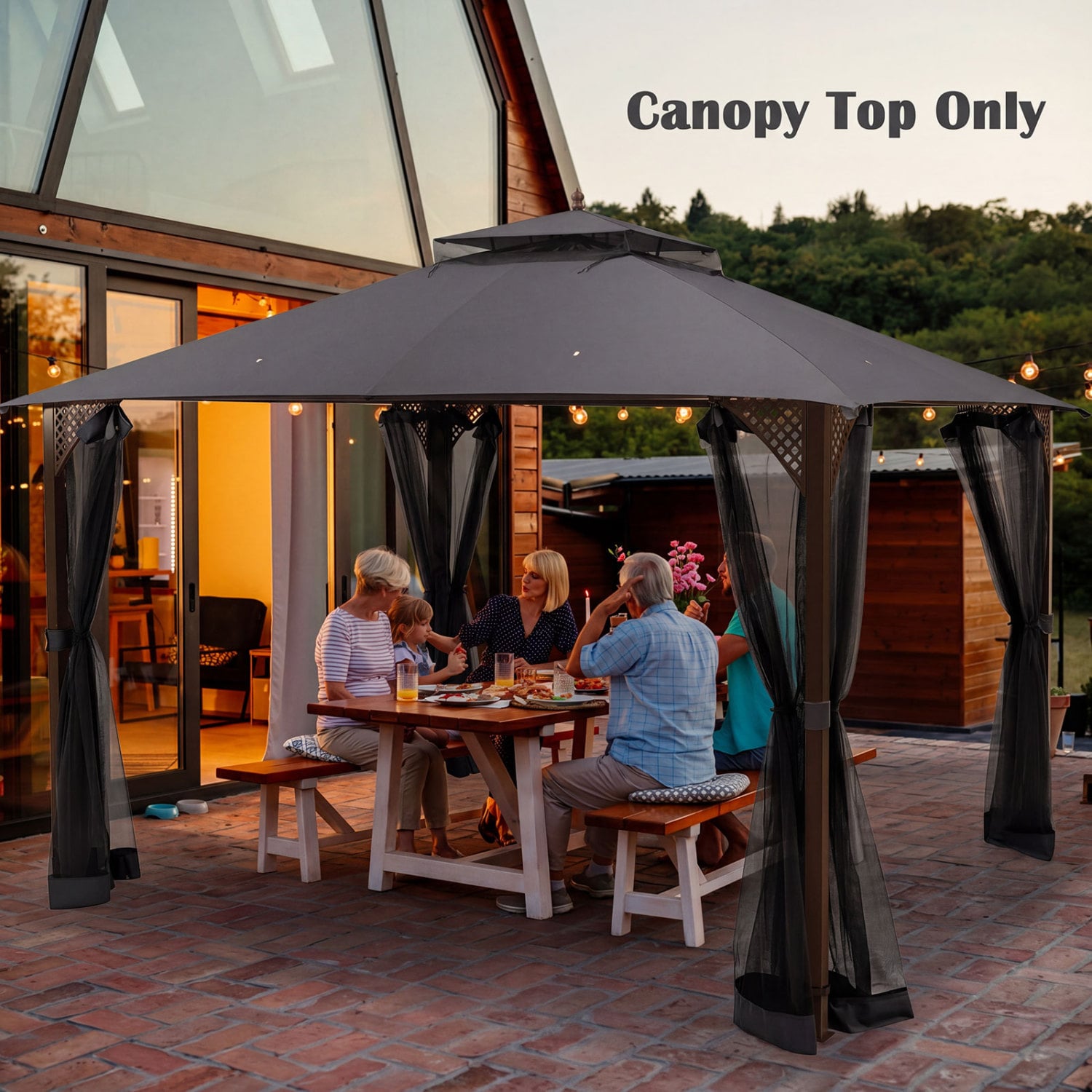 10 X 12 Ft Gazebo Replacement Top, Gray Gazebos at Gallery Canada