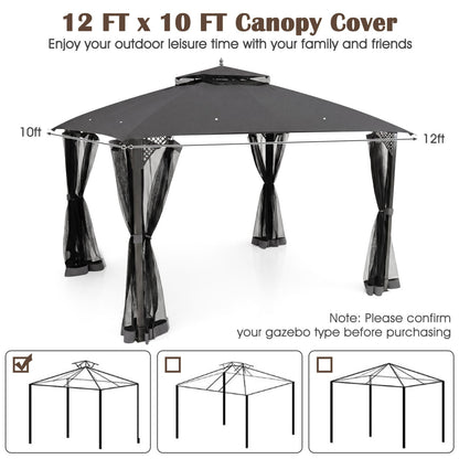 10 X 12 Ft Gazebo Replacement Top, Gray Gazebos at Gallery Canada