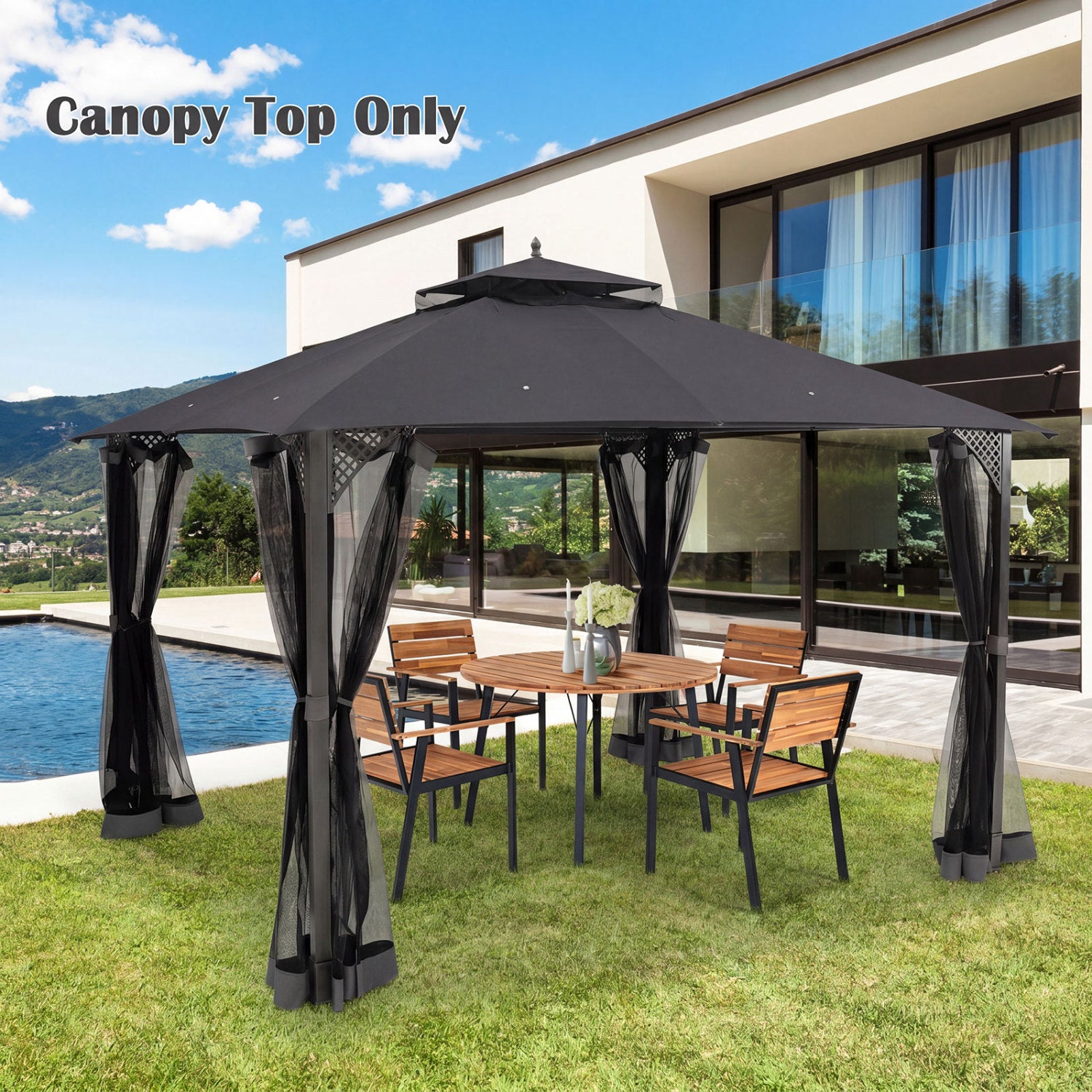 10 X 12 Ft Gazebo Replacement Top, Gray Gazebos at Gallery Canada