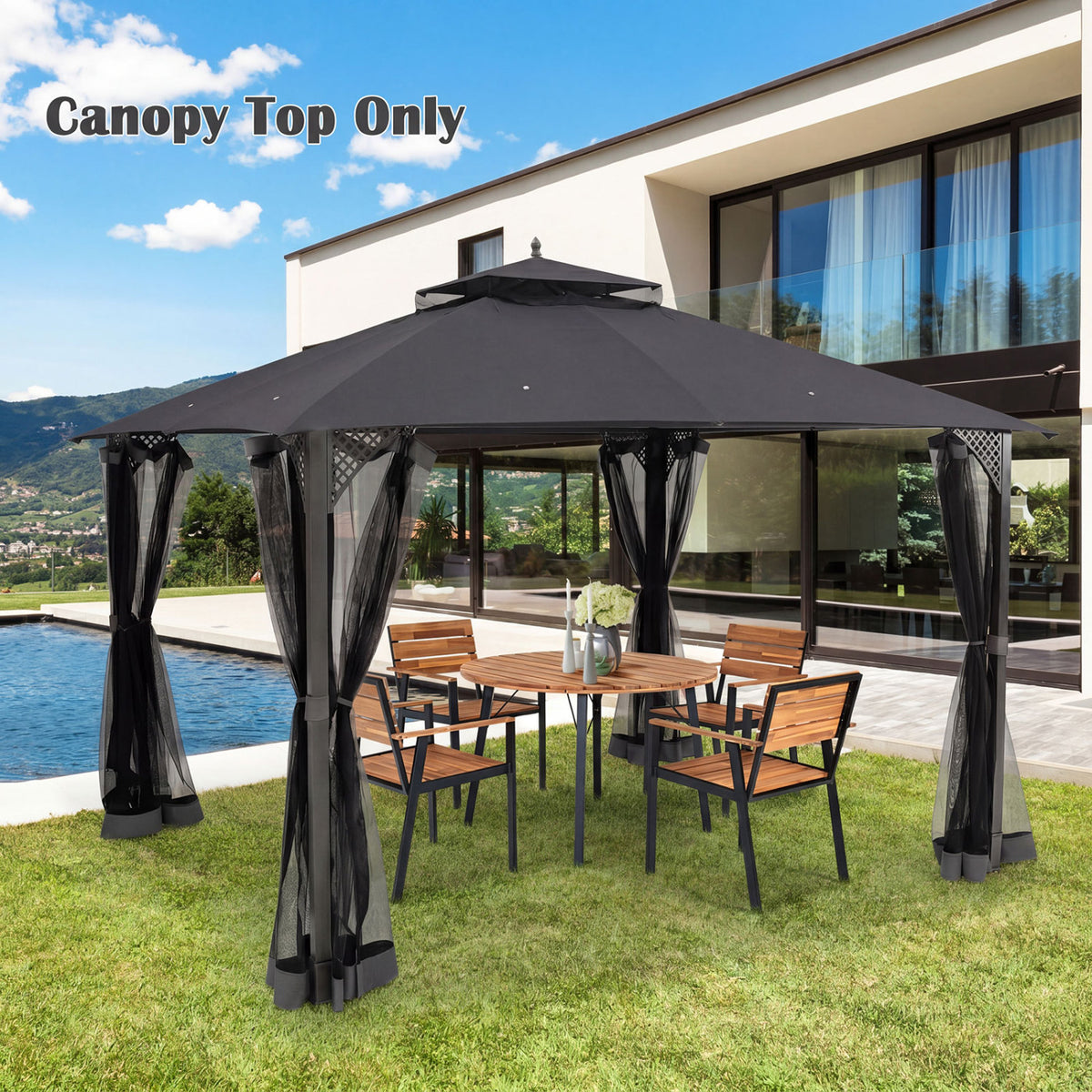 10 X 12 Ft Gazebo Replacement Top, Gray Gazebos at Gallery Canada