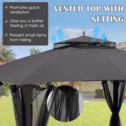 10 X 12 Ft Gazebo Replacement Top, Gray Gazebos at Gallery Canada