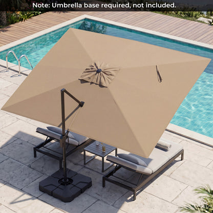 10x13 FT Cantilever Patio Umbrella, 360 Rotation, 5 Tilts, Brown Outdoor Umbrellas at Gallery Canada