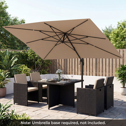 10x13 FT Cantilever Patio Umbrella, 360 Rotation, 5 Tilts, Brown Outdoor Umbrellas at Gallery Canada