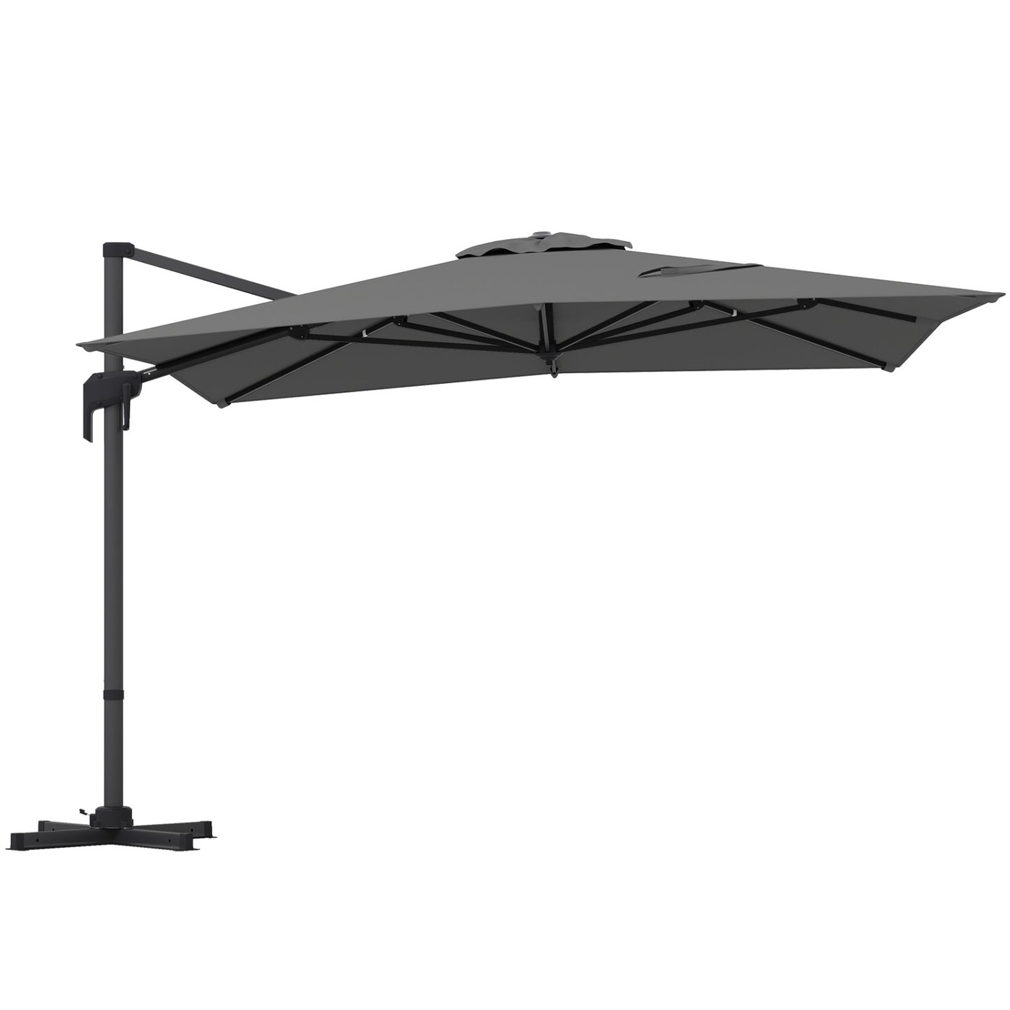 10x13 Ft Cantilever Patio Umbrella, Gray Outdoor Umbrellas Gray at Gallery Canada