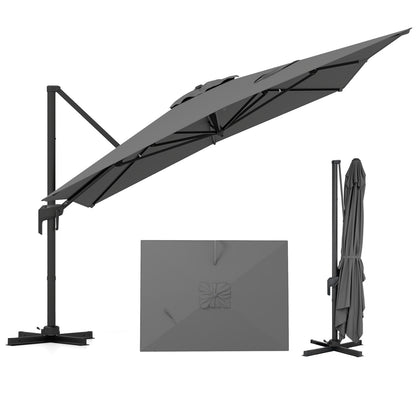 10x13 Ft Cantilever Patio Umbrella, Gray Outdoor Umbrellas at Gallery Canada