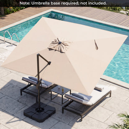 10 x 13 FT Cantilever Patio Umbrella, 360 Rotation, 5 Tilt, Beige Outdoor Umbrellas at Gallery Canada