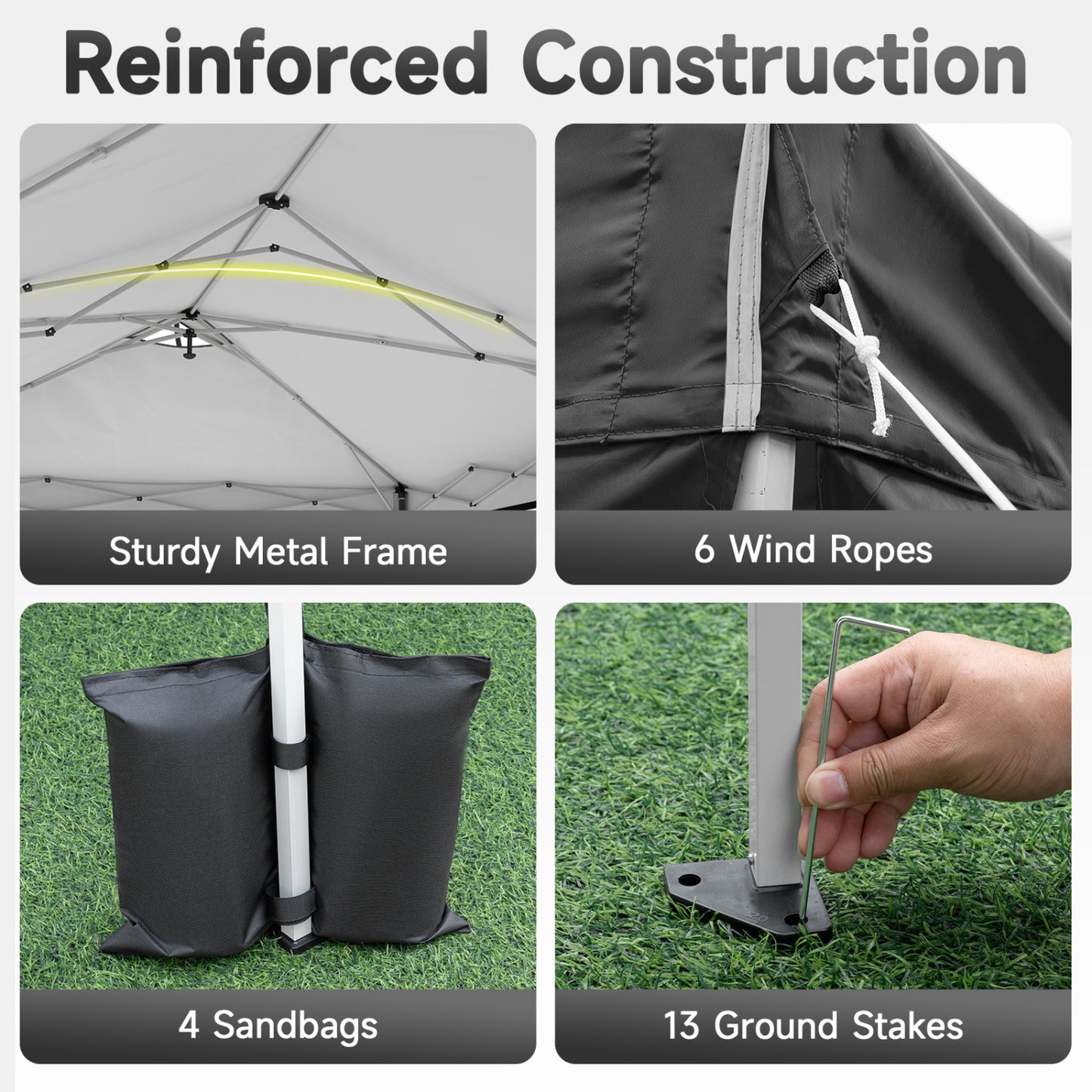 10x20 Ft Pop Up Canopy Tent with 6 Sidewalls, Black Tents at Gallery Canada