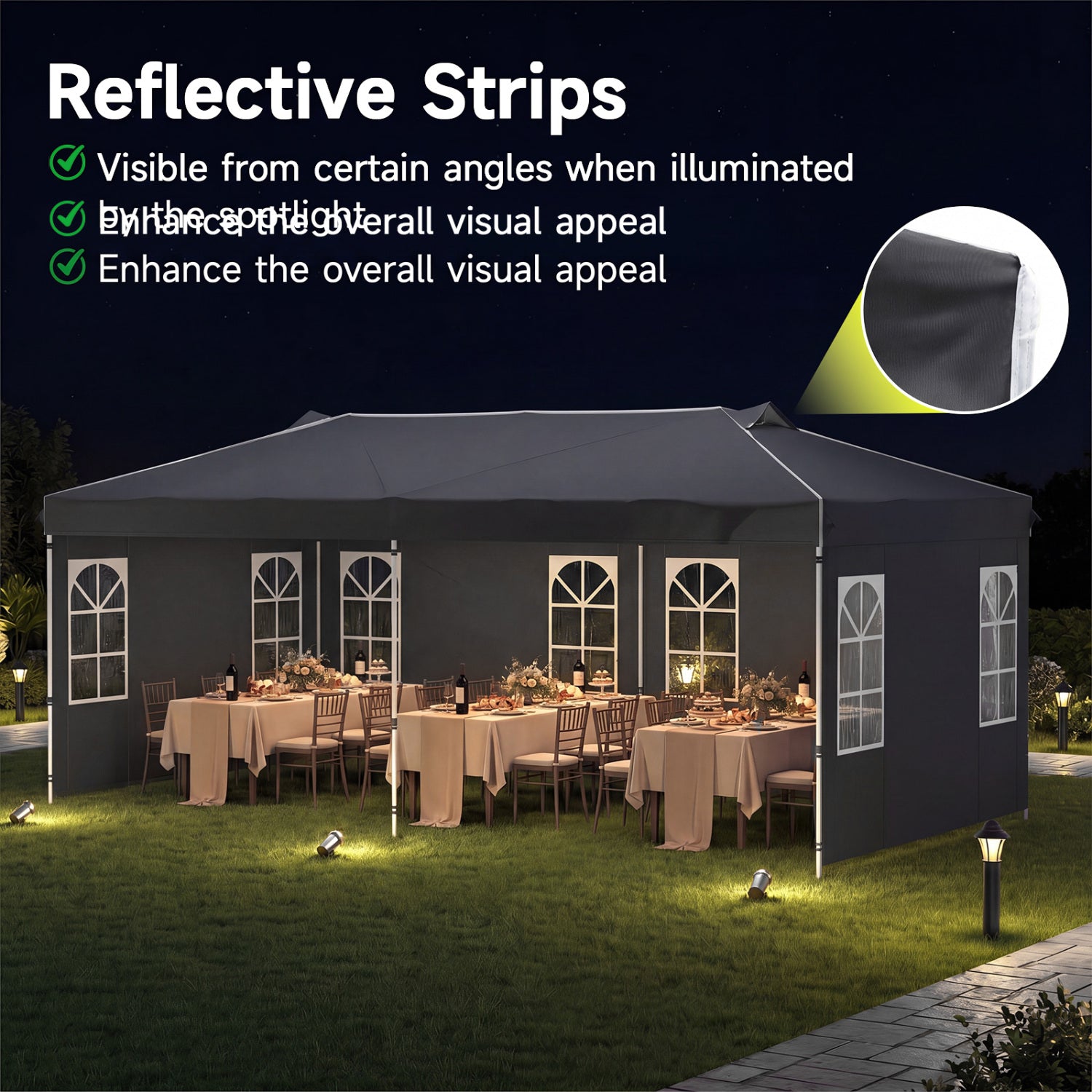 10x20 Ft Pop Up Canopy Tent with 6 Sidewalls, Black Tents at Gallery Canada