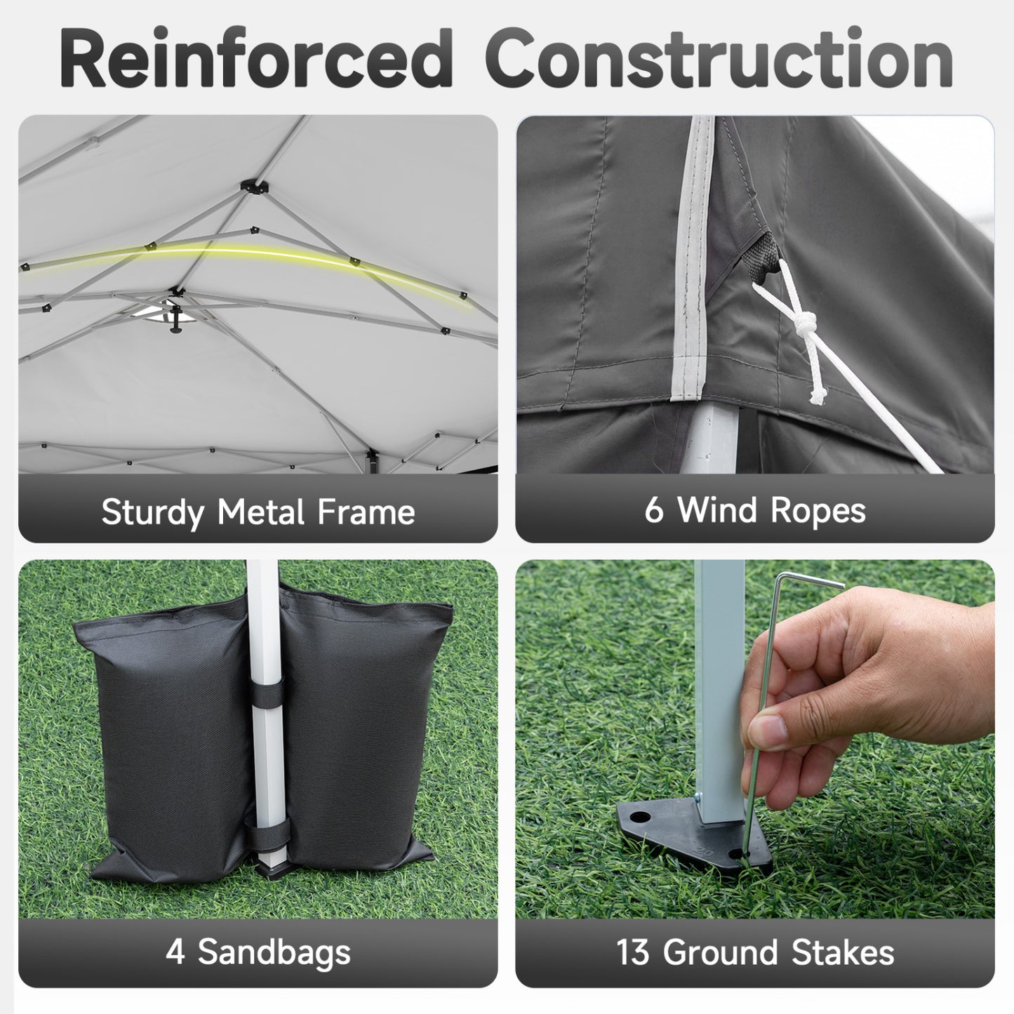 10 x 20 FT Pop Up Canopy Tent With 6 Sidewalls, Gray Tents at Gallery Canada