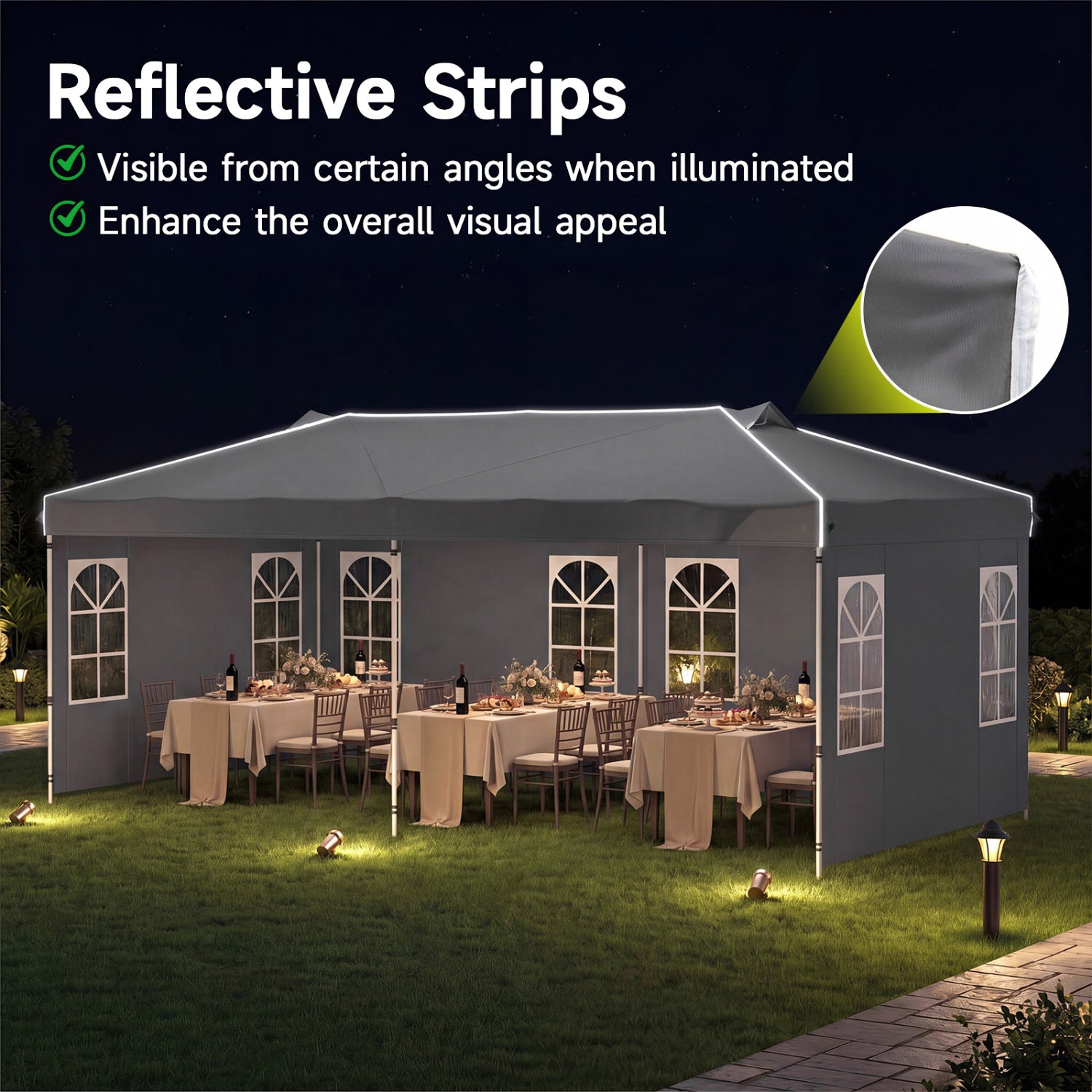 10 x 20 FT Pop Up Canopy Tent With 6 Sidewalls, Gray Tents at Gallery Canada