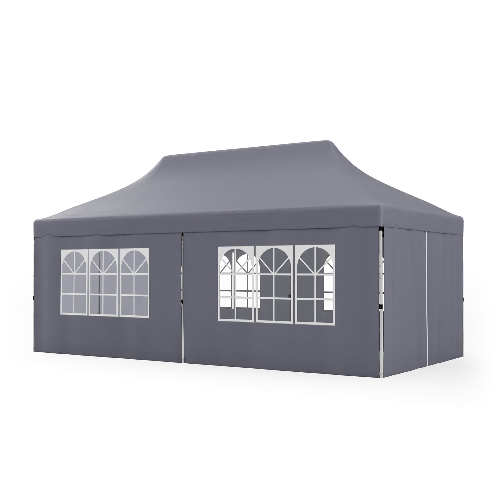 10 x 20 FT Pop Up Canopy, 6 Sidewalls With Windows, Carrying Bag, Gray Canopies at Gallery Canada