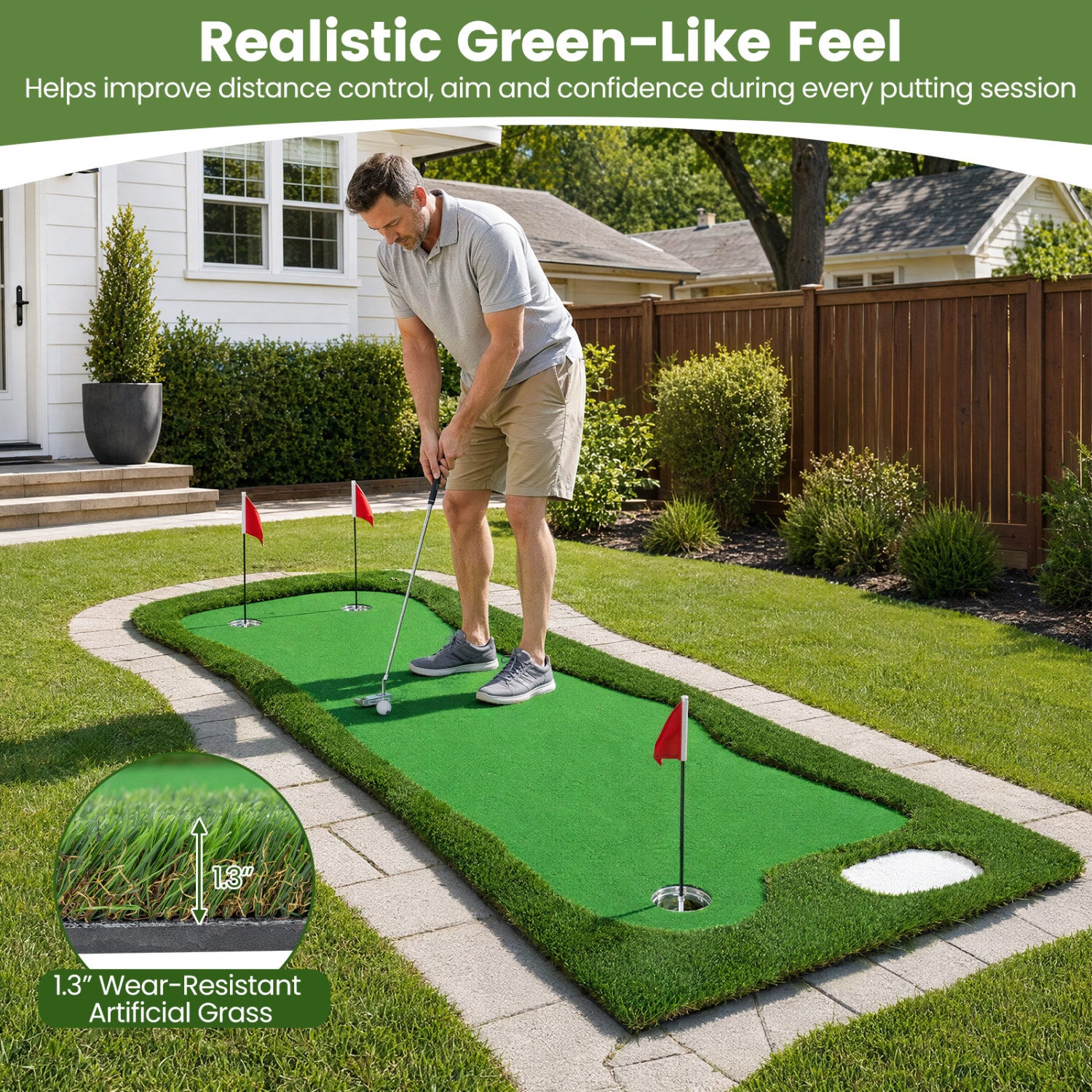 Golf Putting Green, 3 Hole Cups & Flags Golf at Gallery Canada